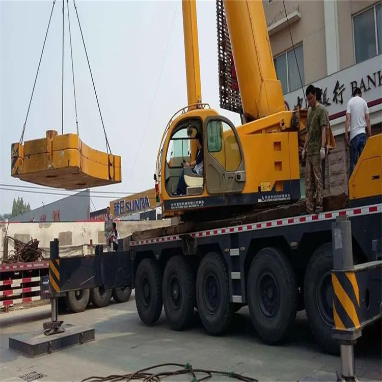 阜阳颍泉当地吊车出租|机器吊装|75吨|工厂搬迁服务